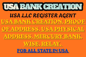 do usa bank creation USA physical address proof of address for any state in usa