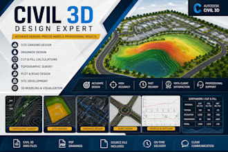 design site grading, cut and fill, and drainage plans using civil 3d