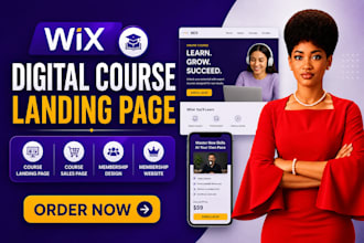 do wix digital course landing page, wix course sales page, wix design membership