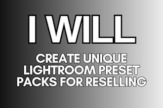 create unique lightroom preset packs for reselling