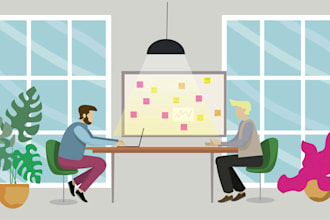 create a flat vector illustration with people