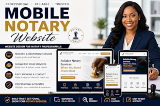 design a professional mobile notary website with booking