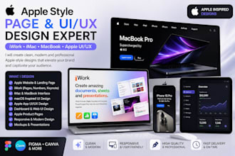 design apple page iwork imac, macbook and apple UI UX designs