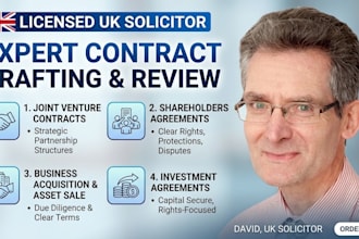 draft shareholders agreement investment agreement as UK solicitor