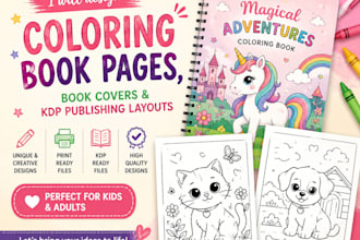 design coloring book pages, book covers and KDP publishing layouts