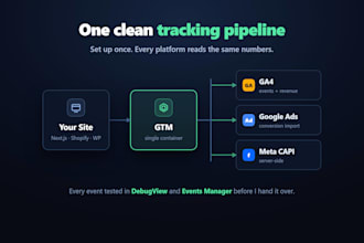 set up ga4, google tag manager and conversion tracking for your website