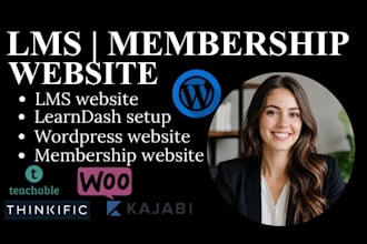 build membership, lms website on wordpress kajabi teachable thinkific