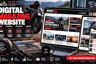 build a modern digital magazine and motorcycle magazine website