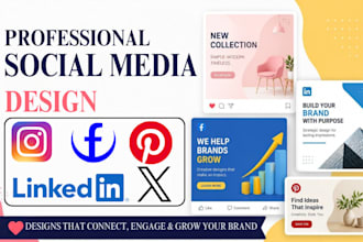 do post design instagram, linkedin, facebook post, design pinterest pins post