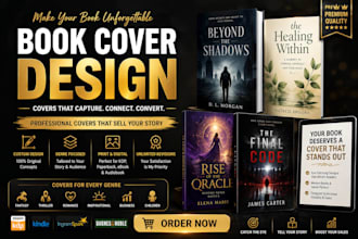 design a professional book cover for kindle, KDP and paperback and acx audiobook