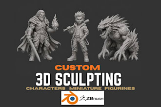 sculpt custom 3d toy character miniature and figurine ready for 3d printing