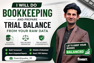 do bookkeeping and prepare trial balance from raw data