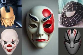print and paint mask custom 3d mask 3d helmet halloween mask props  for cosplay