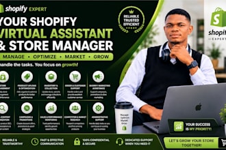 be your shopify virtual assiatance shopify store manager for shopify marketing