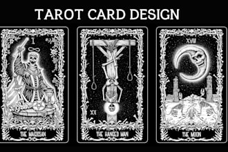 design custom tarot cards, spiritual card design, oracle card deck, tcg design