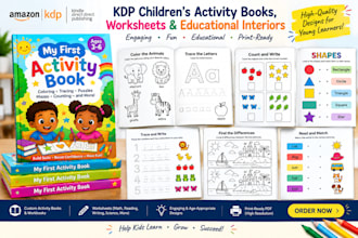 create KDP children activity books, worksheets and educational interiors