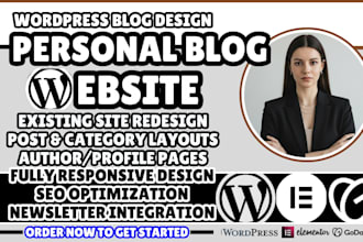 personal blog website, wordpress b log website, blog website redesign
