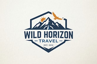 design an adventurous and professional travel agency logo