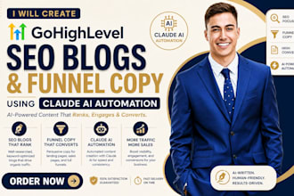 create gohighlevel SEO blogs and funnel copy using claude ai automation