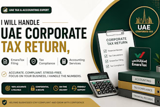 handle uae corporate tax return, emaratax filing, tax compliance and accounting