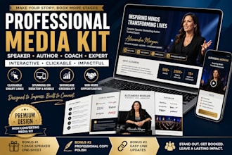 design an elite speaker media kit or author one sheet press kit epk design