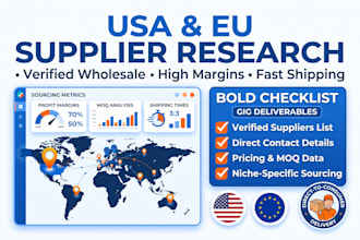 do usa eu supplier research product sourcing  wholesale suppliers niche research