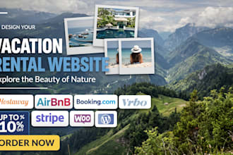 squarespace vacation rental website design with booking and property showcase