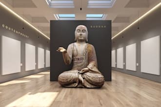 interior museum space,cgi art gallery,3d cultural center render,exhibition hall