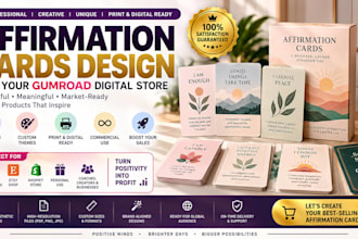 design premium affirmation cards for your gumroad digital store