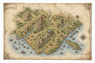 illustrate an epic fantasy map for your fictional world