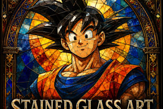create stunning stained glass art, mosaic patterns and glass window illustration