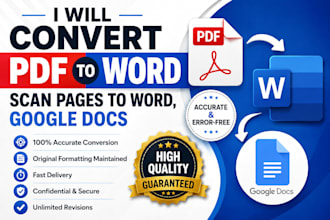 convert PDF to word, scan pages to word, google docs