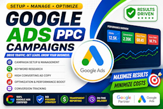 setup, manage and optimize google ads PPC campaigns SEM