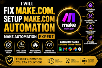 make com, setup make com automation and be your make automation expert