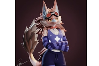 design a custom vrchat 3d model, quest avatar and fully rigged game character