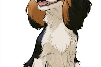 draw disney pet portrait illustration