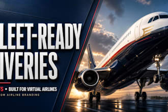 design msfs livery and aircraft livery design for flight simulator in 48hrs