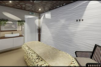 create 3d spa beauty salon interior design with photorealistic rendering