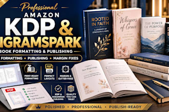 format and publish books for amazon KDP, ingramspark, barnes and noble