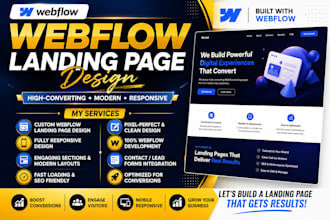 design and develop webflow website figma to webflow and webflow landing page