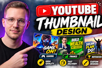 design youtube thumbnail for gaming, finance or motivation channels