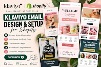 set up klaviyo for shopify, email flows, automation and email marketing