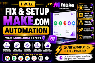 fix make automation, make com, make expert, made com, setup make com automation
