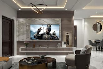 buildup 3dminimalist apartment,open concept floor plan for luxury villa interior