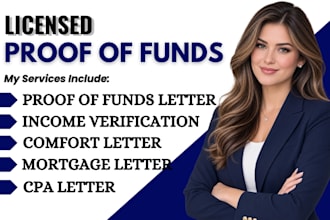 do verified and notarized proof of funds documentation for funding application