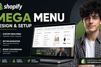 shopify mega menu design and setup for online stores