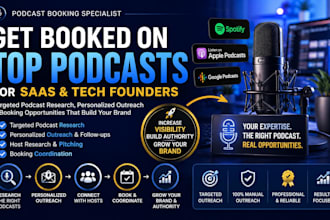 book saas and tech founders on targeted podcasts