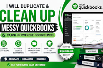 duplicate and clean up messy quickbooks catch up overdue bookkeeping