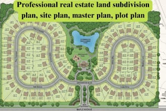 design real estate land subdivision plan, site plan, master plan, plot plan