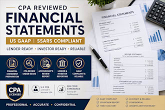 prepare US gaap financial statements and CPA review audit reports under ssars